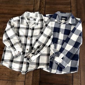 2 Button Down Long Sleeve Boy’s Dress Shirts 4T- Carter’s and OshKosh